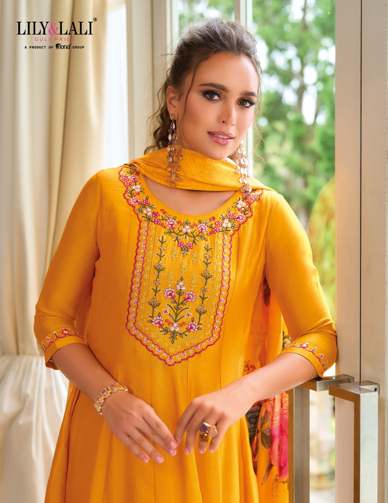 Begum Jaan By Lily And Lali Vichitra Silk Anarkali Kurti With Bottom Dupatta Wholesale Online